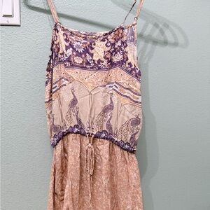 Spell Floral Paisley Maxi Dress in Purple & Beige